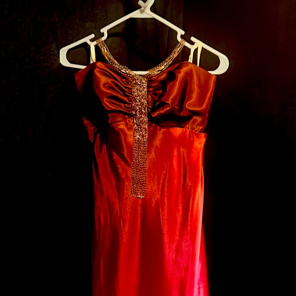 Burgundy evening gown